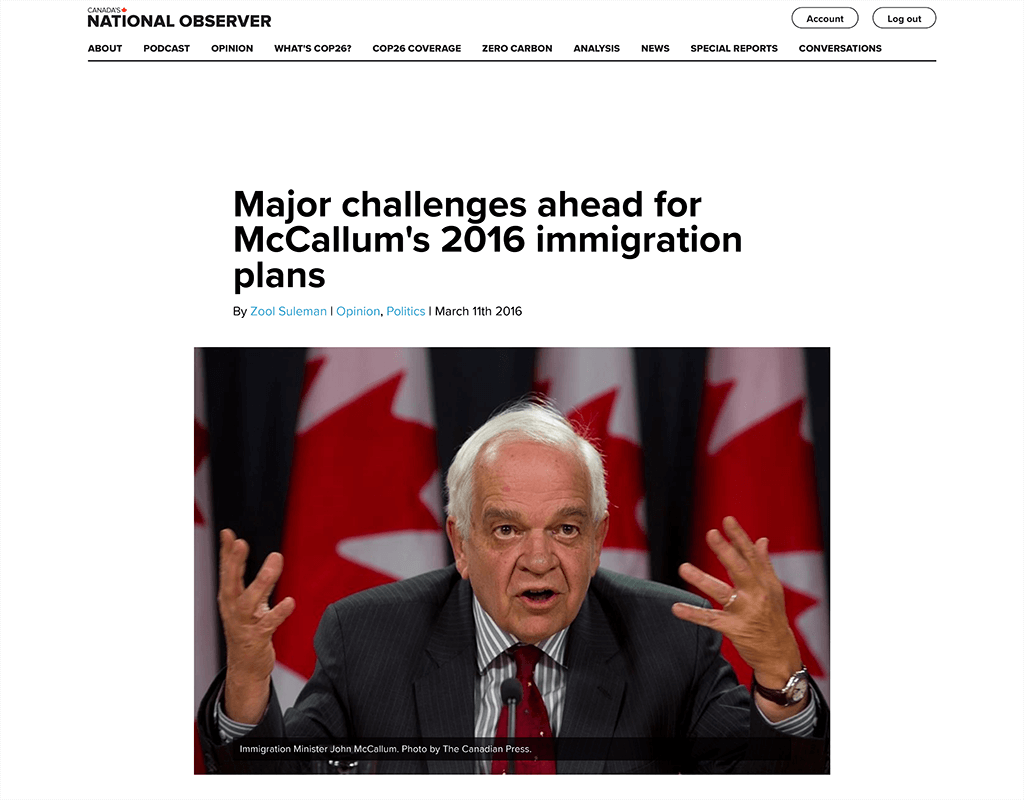 Major challenges ahead for McCallum's 2016 immigration plans