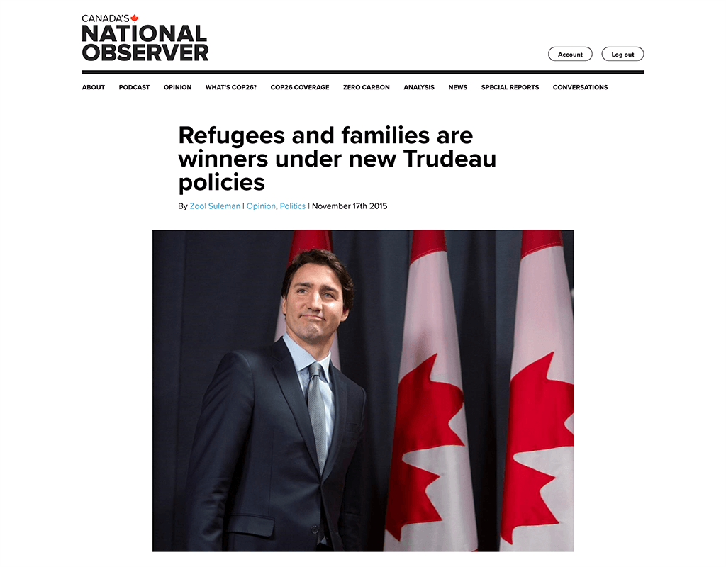 Refugees and families are winners under new Trudeau policies